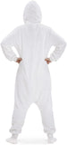 Adult Cute Ghost Onesie Costume - 3D Hooded Animal One-Piece Pajama for Halloween Men Women