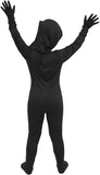 Kids Black Full Body Suit Costume, Boys Girls Faceless Bodysuit Halloween Costume