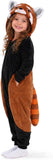 Kids Red Panda Costume for Girls & Boys - 3D Hooded Animal Jumpsuit Costume for Halloween Party