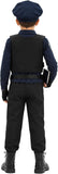 Kids Police Costume, Halloween Boys Police Officer Uniform Outfit with Accessories