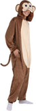 Adult Monkey Onesie Costume - 3D Hooded Animal One-Piece Pajama for Halloween Men Women