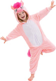 Kids Pink Horse Costume for Girls & Boys - 3D Hooded Animal Jumpsuit for Halloween Party