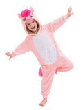 Kids Pink Horse Costume for Girls & Boys - 3D Hooded Animal Jumpsuit for Halloween Party