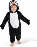 Toddler Penguin Onesie Costume for Halloween with 3D Hood and Tail