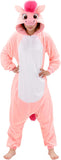 Adult Pink Horse Onesie Costume - 3D Hooded Animal One-Piece Pajama for Halloween Men Women