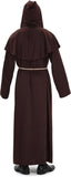 Men's Medieval Hooded Priest Costume - Friar Monk Robe for Renaissance Cosplay Halloween
