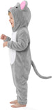 Toddler Mouse Costume for Girls & Boys - 3D Hooded Animal Jumpsuit for Halloween Party