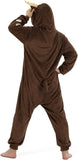 Adult Reindeer Onesie Costume - 3D Hooded Animal One-Piece Pajama for Halloween Men Women