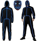 Adult Light-Up Stick Figure Halloween Costume with Mask for Halloween