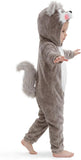 Toddler Squirrel Costume for Girls & Boys - 3D Hooded Animal Jumpsuit for Halloween Party