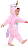 Toddler Unicorn Costume for Girls & Boys - 3D Hooded Animal Jumpsuit for Halloween Party