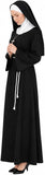 4 PCS Womens Nun Costume Set Traditional Black & White Dress