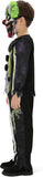 Kids Scary Clown Halloween Costume, Boys Girls Creepy Clown Outfit with Mask