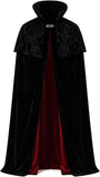Black Halloween Vampire Costume Cape for Women Men
