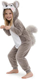 Kids Squirrel Costume for Girls & Boys - 3D Hooded Animal Jumpsuit for Halloween Party
