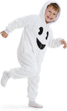 Kids Cute Ghost Costume for Girls & Boys - 3D Hooded Animal Jumpsuit for Halloween Party