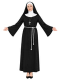 4 PCS Womens Nun Costume Set Traditional Black & White Dress