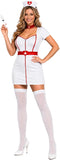 White Nurse Costume for Women, 5 PCS Classic Flirty Nurse Dress Outfit, Halloween Role Play Outfits