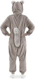Adult Gray Squirrel Onesie Costume - 3D Hooded Animal One-Piece Pajama for Halloween Men Women