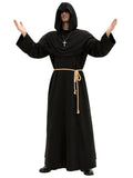 Men's Medieval Hooded Priest Costume - Friar Monk Robe for Renaissance Cosplay Halloween