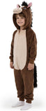 Kids Brown Horse Costume for Halloween with 3D Hood and Long Tail
