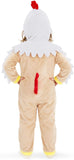 Toddler Beige Chicken Costume for Girls & Boys - 3D Hooded Animal Jumpsuit for Halloween Party