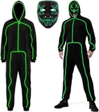 Adult Light-Up Stick Figure Halloween Costume with Mask for Halloween