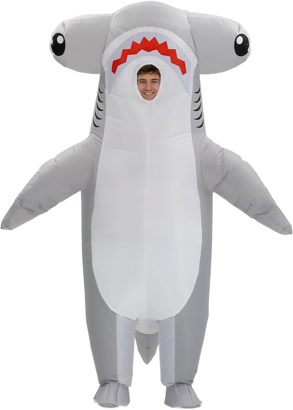 Adults Inflatable Costume Hammerhead Shark, Funny Blow Up Suit