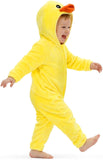 Toddler Yellow Duck Costume for Girls & Boys - 3D Hooded Animal Jumpsuit for Halloween Party