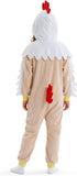 Kids Chicken Costume for Girls & Boys - 3D Hooded Rooster Jumpsuit Costume for Halloween Party