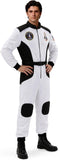 Adult Astronaut Costume for Men White Space Suit Costume for Halloween Cosplay Dress Up Party