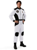 Adult Astronaut Costume for Men White Space Suit Costume for Halloween Cosplay Dress Up Party