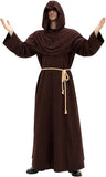 Men's Medieval Hooded Priest Costume - Friar Monk Robe for Renaissance Cosplay Halloween
