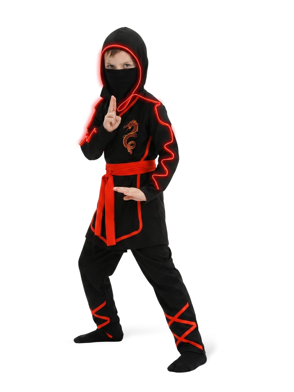 Kids Ninja Costume for Boys & Girls - Halloween Ninja Outfit with Accessories