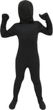 Kids Black Full Body Suit Costume, Boys Girls Faceless Bodysuit Halloween Costume