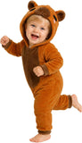 Toddler Brown Capybara Costume for Halloween with 3D Hood and Elastic Cuffs