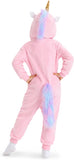 Kids Pink Unicorn Costume for Girls & Boys - 3D Hooded Animal Jumpsuit for Halloween Party