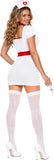 White Nurse Costume for Women, 5 PCS Classic Flirty Nurse Dress Outfit, Halloween Role Play Outfits