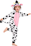 Kids Cow Costume for Girls & Boys - 3D Hooded Animal Jumpsuit Costume for Halloween Party