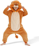 Kids Lion Costume for Girls & Boys - 3D Hooded Animal Jumpsuit for Halloween Party