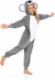 Kids Gray Koala Costume for Halloween with 3D Hood and Fuzzy Ears