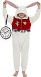 Kids White Rabbit Costume for Girls & Boys - 3D Hooded Animal Jumpsuit for Halloween Party