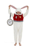 Kids White Rabbit Costume for Girls & Boys - 3D Hooded Animal Jumpsuit for Halloween Party
