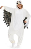 Adult Owl Onesie Costume - 3D Hooded Animal One-Piece Pajama for Halloween Men Women