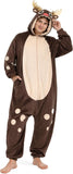 Adult Reindeer Onesie Costume - 3D Hooded Animal One-Piece Pajama for Halloween Men Women