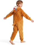 Kids Reindeer Costume for Girls & Boys - 3D Hooded Animal Jumpsuit Costume for Halloween & Christmas Party