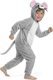 Kids Mouse Costume for Girls & Boys - 3D Hooded Jumpsuit Costume Set for Halloween Party