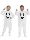 Kids Cute Ghost Costume for Girls & Boys - 3D Hooded Animal Jumpsuit for Halloween Party