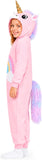 Kids Pink Unicorn Costume for Girls & Boys - 3D Hooded Animal Jumpsuit for Halloween Party