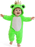 Toddler Frog Costume for Girls & Boys - 3D Hooded Animal Jumpsuit for Halloween Party